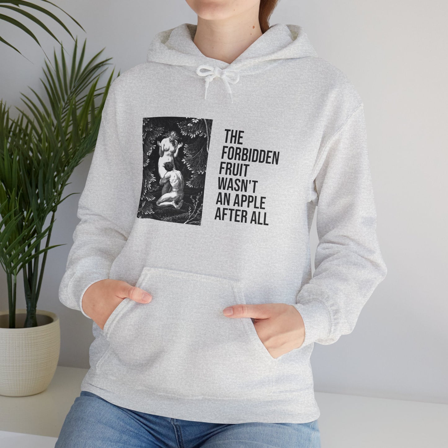 Hooded Sweatshirt- Adam and Eve in Paradise by Max Svabinsky