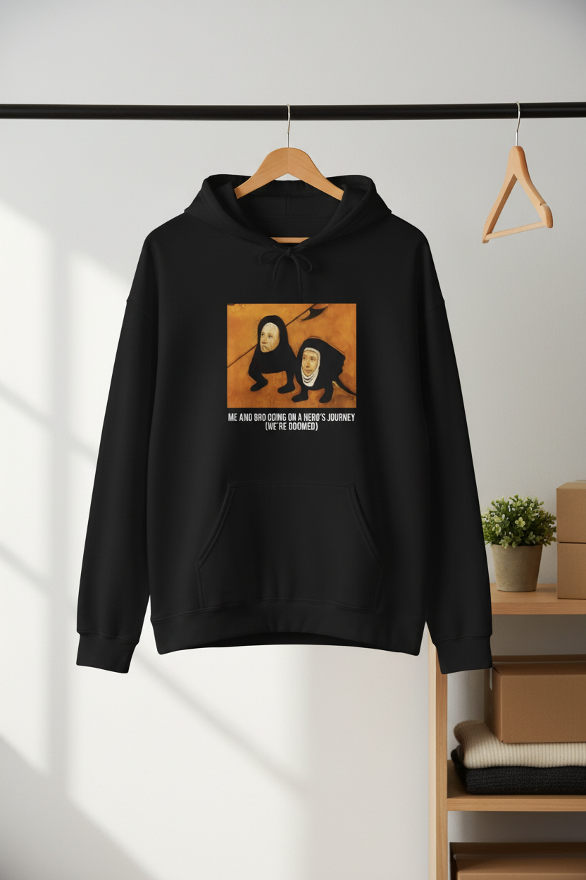 Hooded Sweatshirt - Hell (Fragment of Last Judgment) by Hieronymus Bosch (Front)