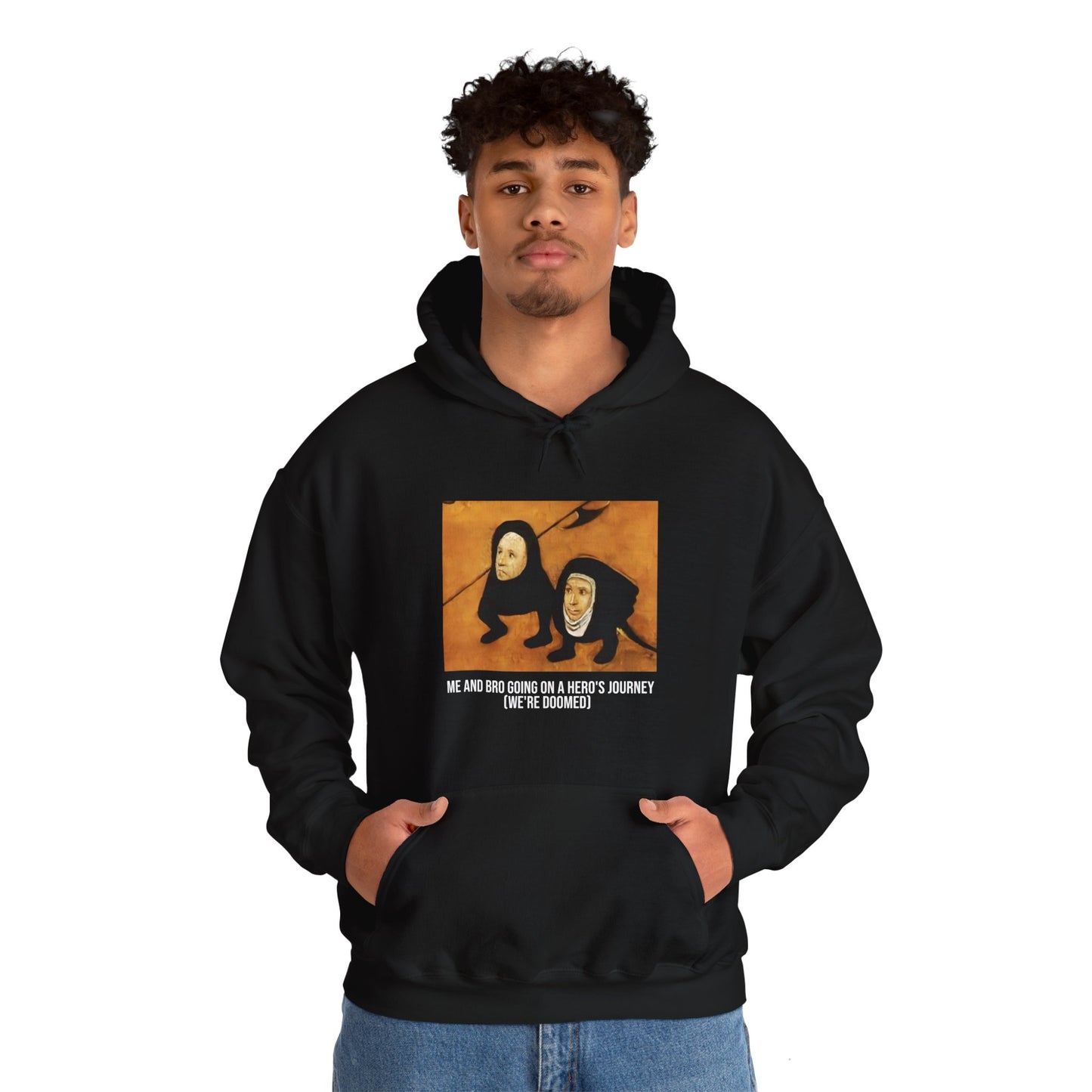 Hooded Sweatshirt - Hell (Fragment of Last Judgment) by Hieronymus Bosch (Front)