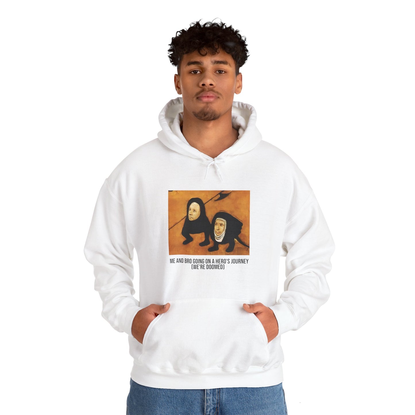 Hooded Sweatshirt - Hell (Fragment of Last Judgment) by Hieronymus Bosch (Front)
