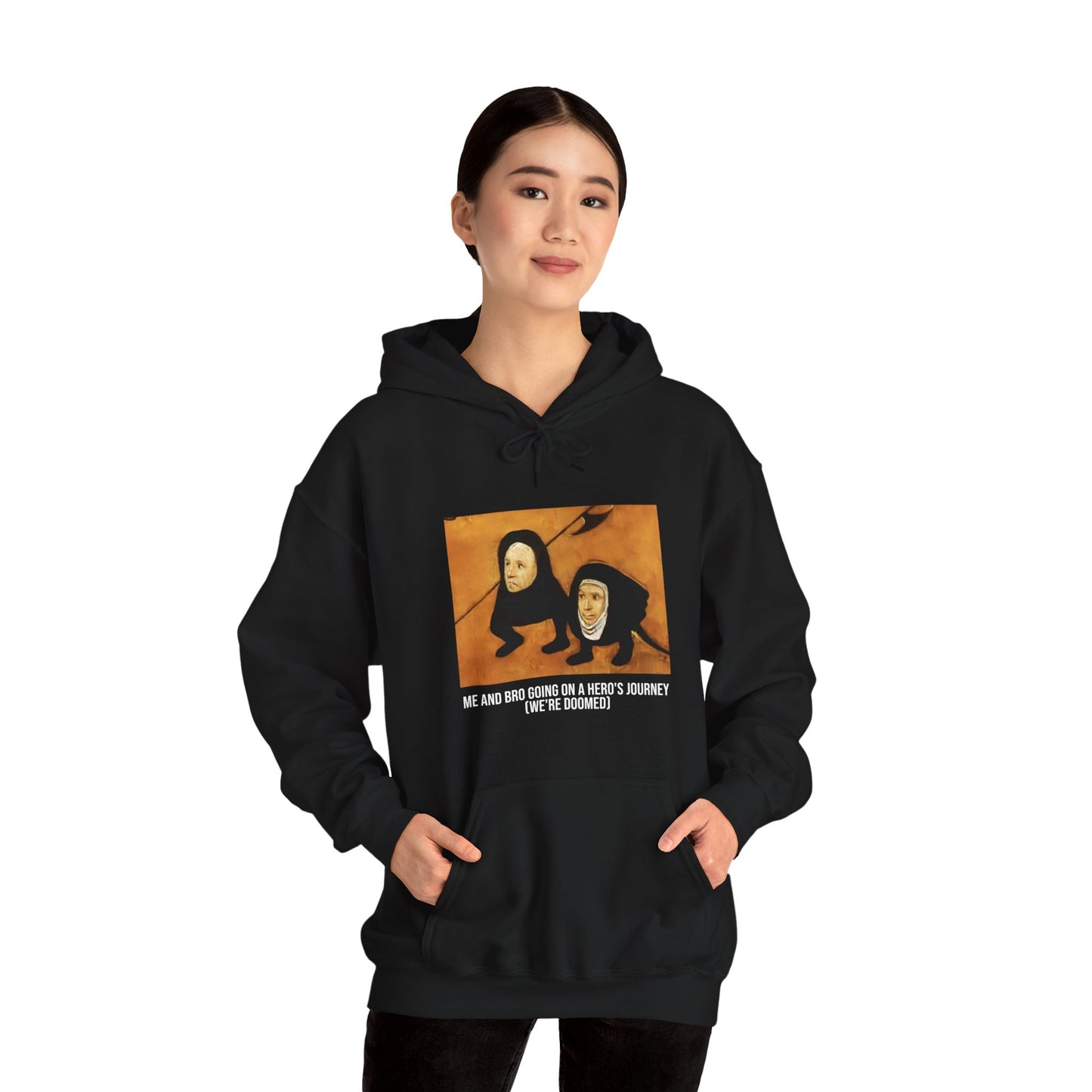 Hooded Sweatshirt - Hell (Fragment of Last Judgment) by Hieronymus Bosch (Front)