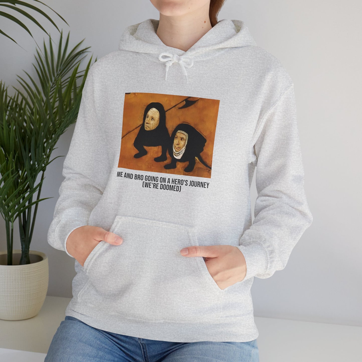 Hooded Sweatshirt - Hell (Fragment of Last Judgment) by Hieronymus Bosch (Front)