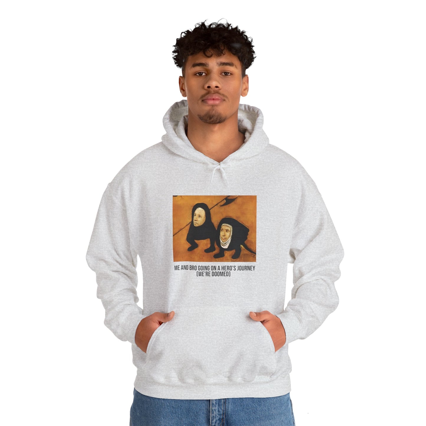 Hooded Sweatshirt - Hell (Fragment of Last Judgment) by Hieronymus Bosch (Front)