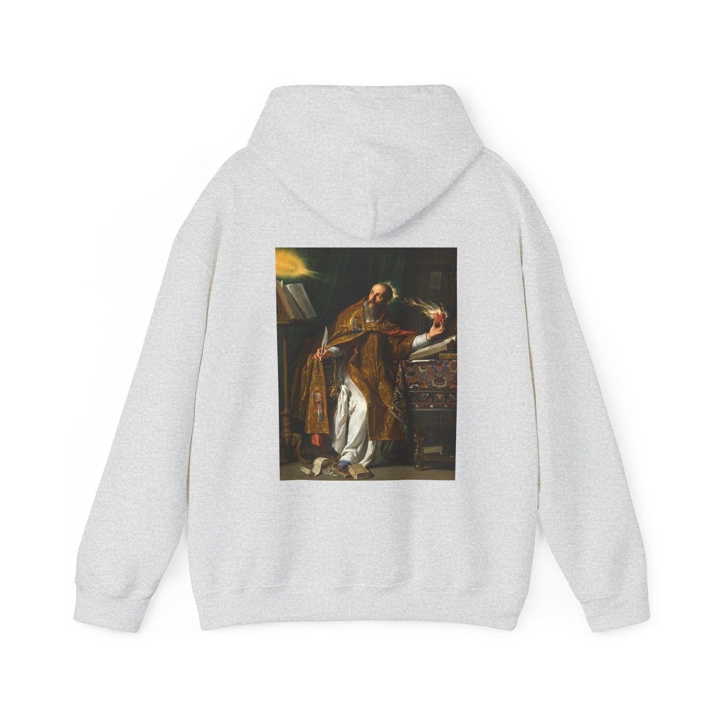 Hooded Sweatshirt- Saint Augustine by Philippe de Champaigne (Front+Back)