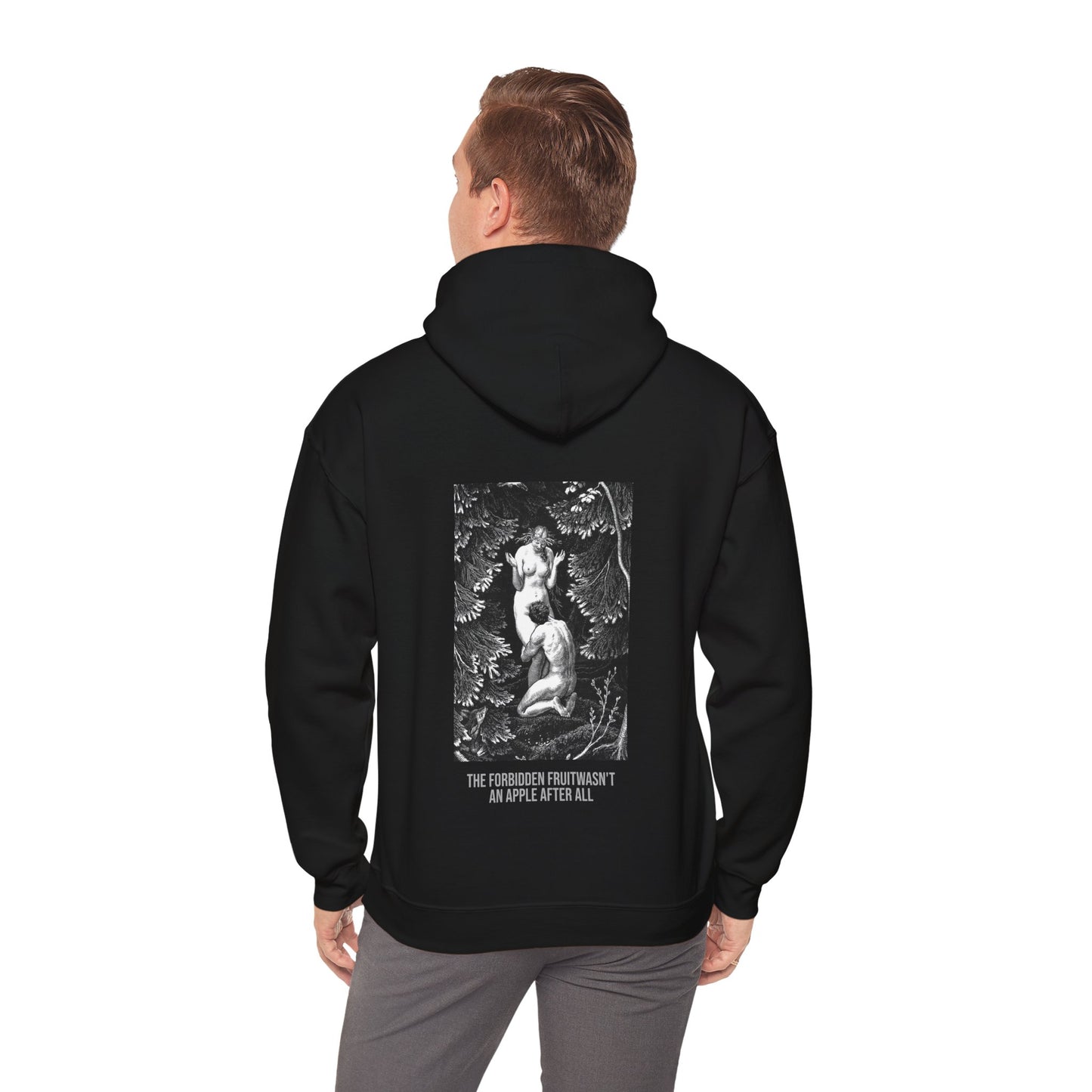 Hooded Sweatshirt- Adam and Eve in Paradise by Max Svabinsky (Front+Back)