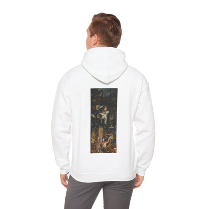 Hooded Sweatshirt- Garden of Earthly Delights (Hell panel) by Hieronymus Bosch (Front+Back)