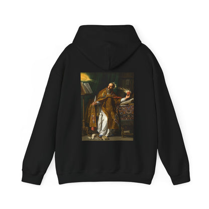 Hooded Sweatshirt- Saint Augustine by Philippe de Champaigne (Front+Back)