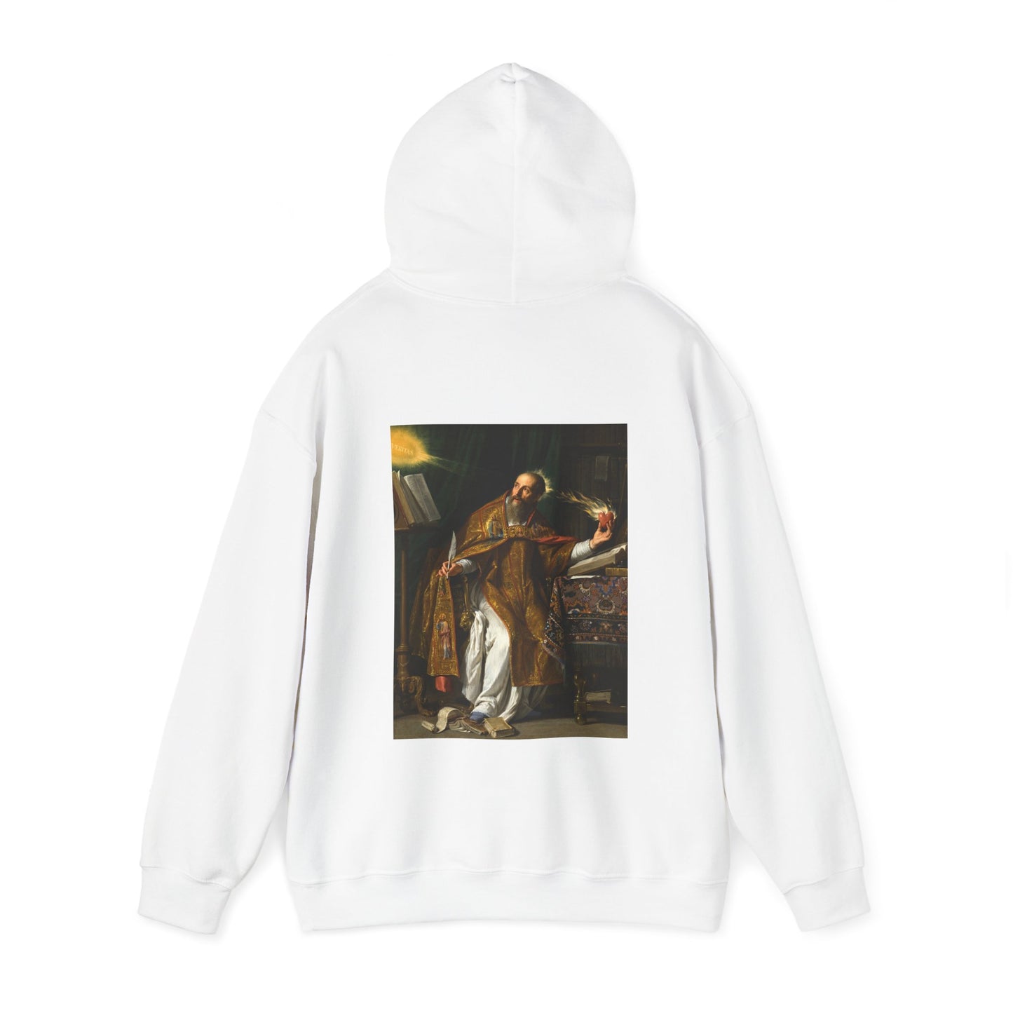 Hooded Sweatshirt- Saint Augustine by Philippe de Champaigne (Front+Back)