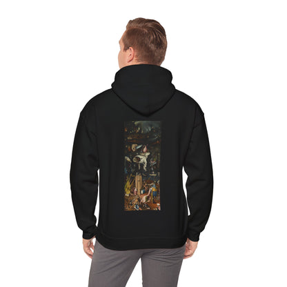 Hooded Sweatshirt- Garden of Earthly Delights (Hell panel) by Hieronymus Bosch (Front+Back)