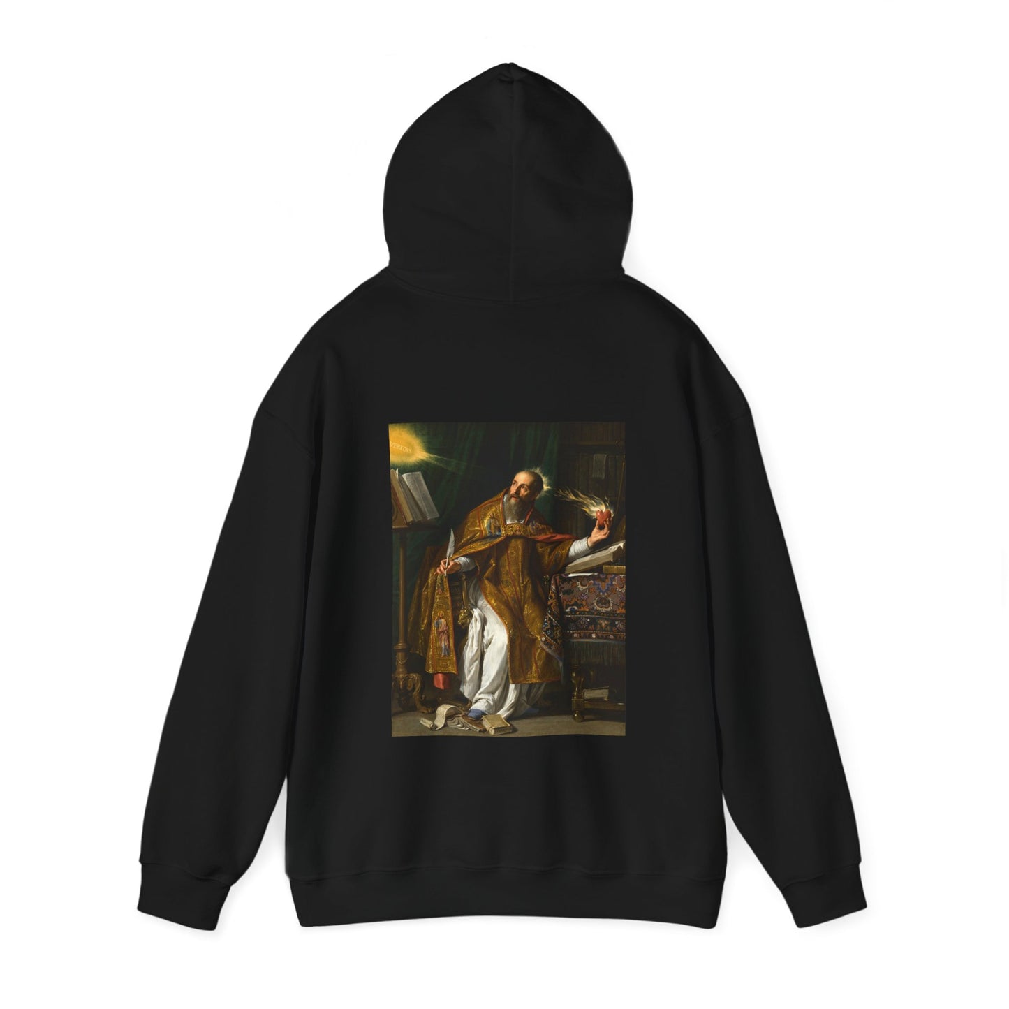 Hooded Sweatshirt- Saint Augustine by Philippe de Champaigne (Front+Back)