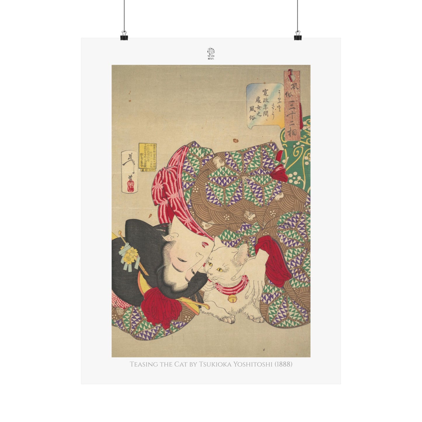 Teasing the Cat by Tsukioka Yoshitoshi (1888)