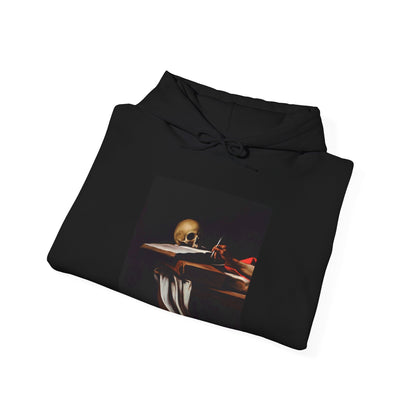 Hooded Sweatshirt- Saint Jerome Writing by Caravaggio (Front+Back)