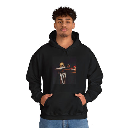 Hooded Sweatshirt- Saint Jerome Writing by Caravaggio (Front+Back)