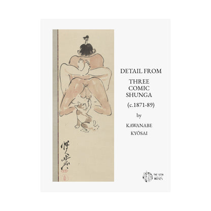 Hanging scrolls by Kawanabe Kyōsai. Detail from Three comic shunga paintings. Japan, circa 1871–1889